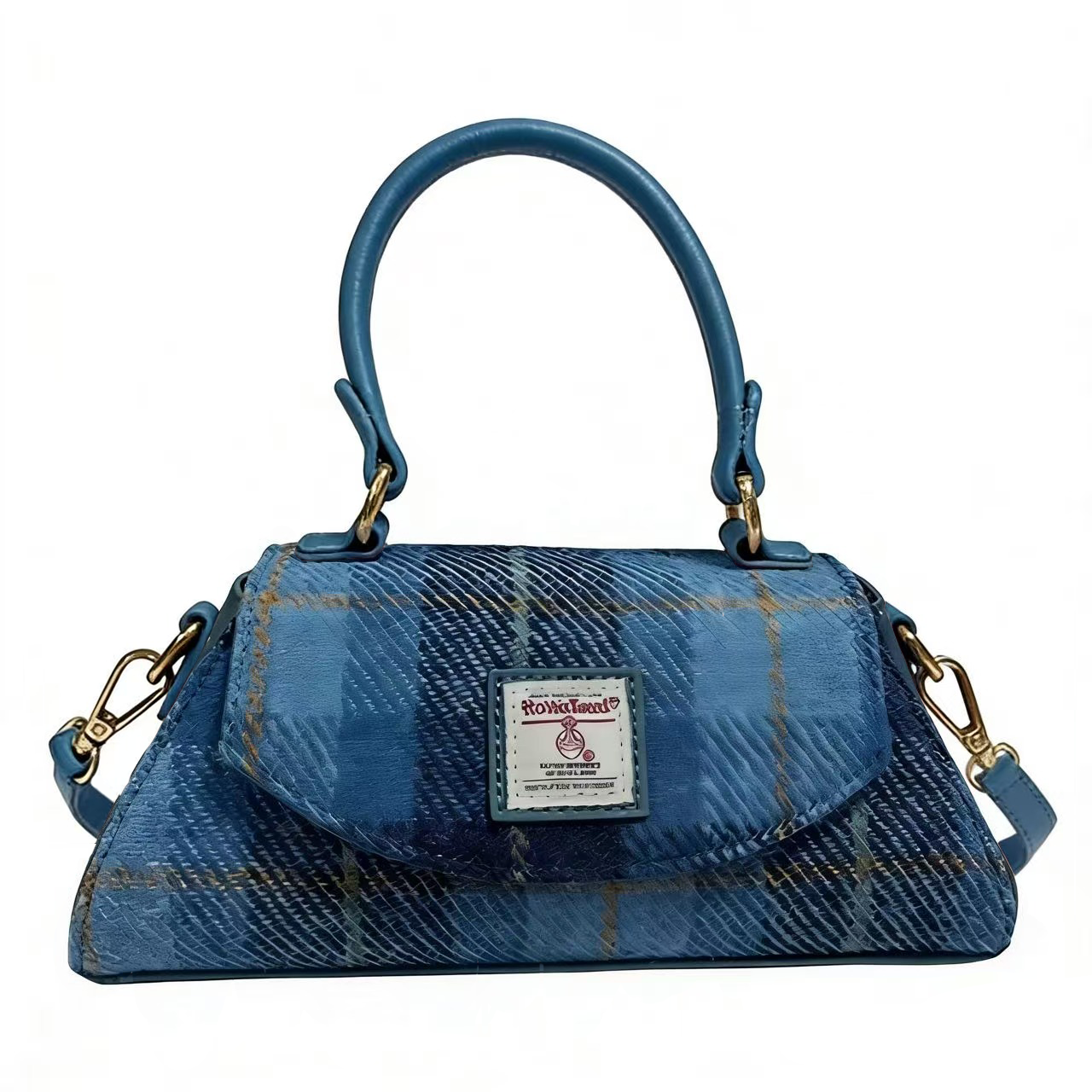 Raebury Harris Tweed Top Handle Crossbody  Bag