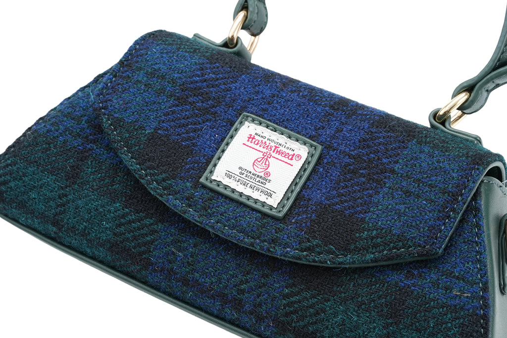 Raebury Harris Tweed Top Handle Crossbody  Bag