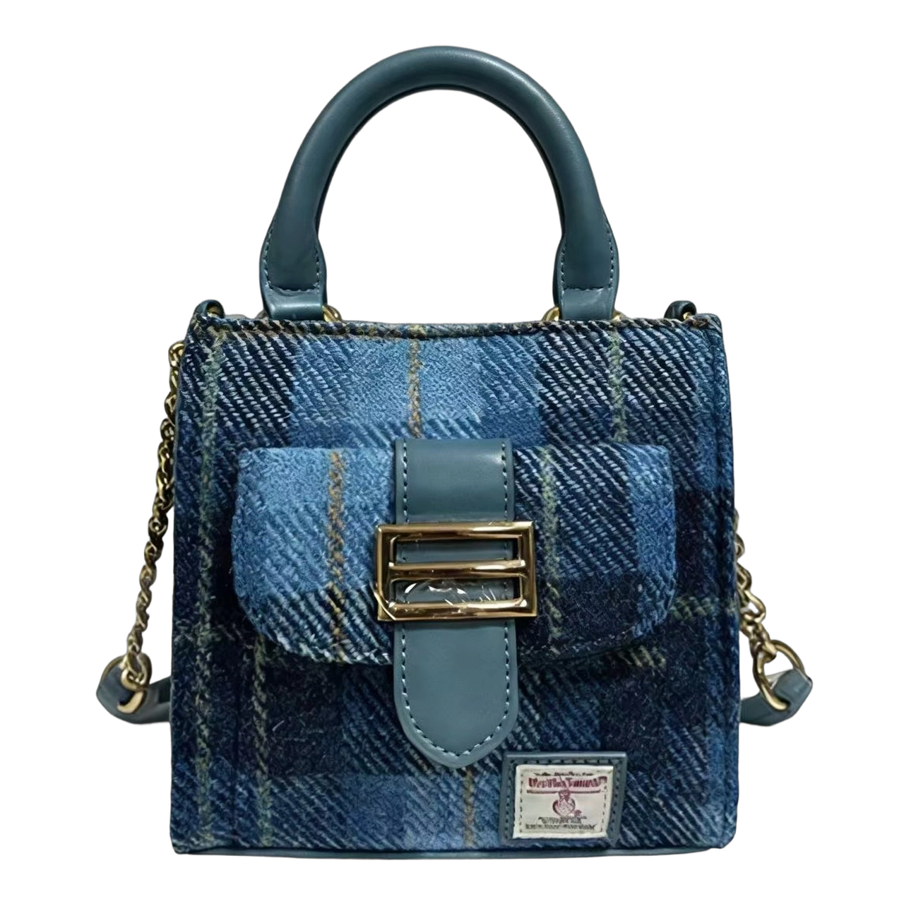 Raebury Harris Tweed Top Handle Crossbody  Bag