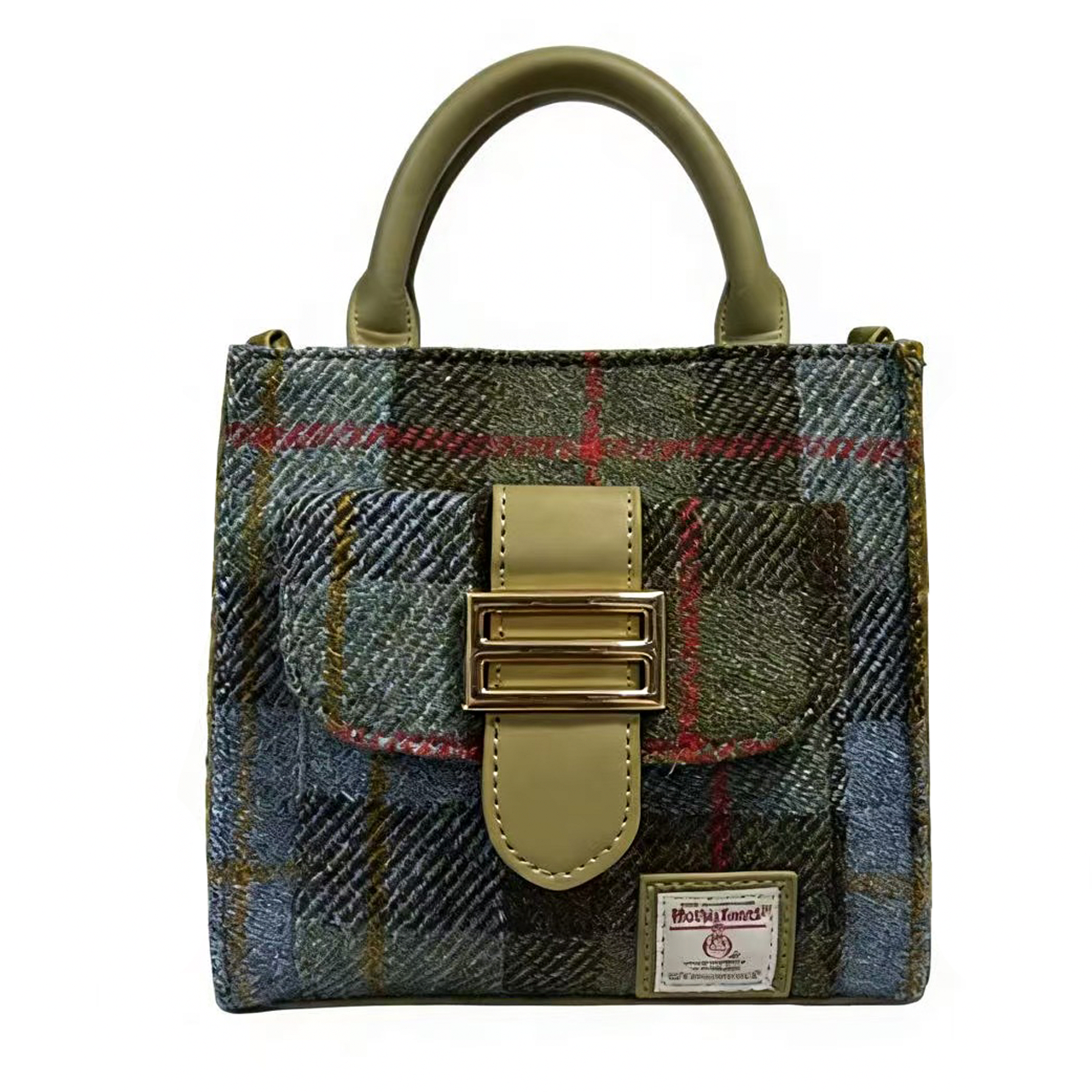 Raebury Harris Tweed Top Handle Crossbody  Bag