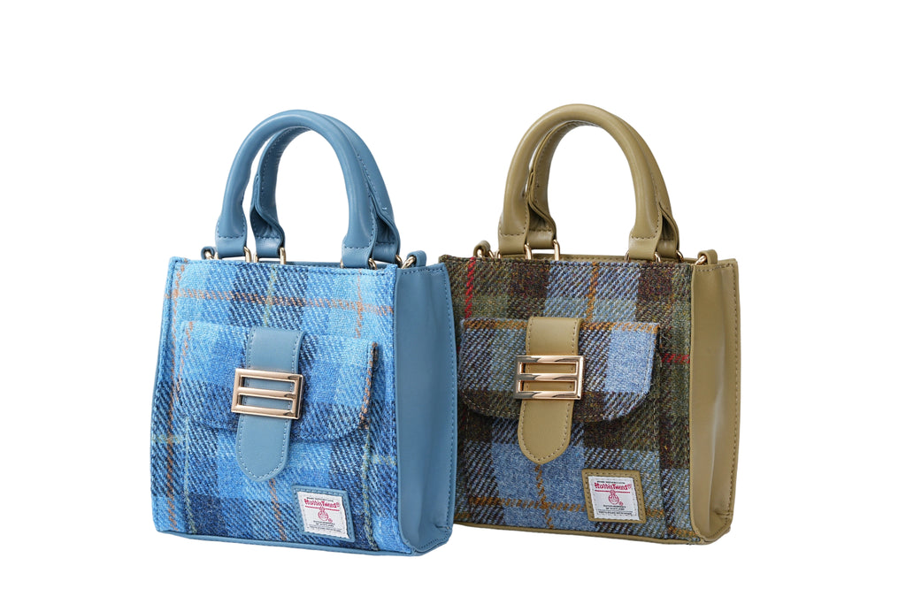 Raebury Harris Tweed Top Handle Crossbody  Bag