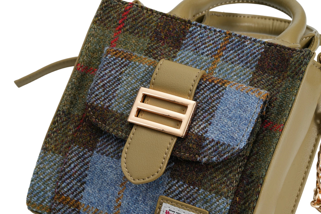 Raebury Harris Tweed Top Handle Crossbody  Bag