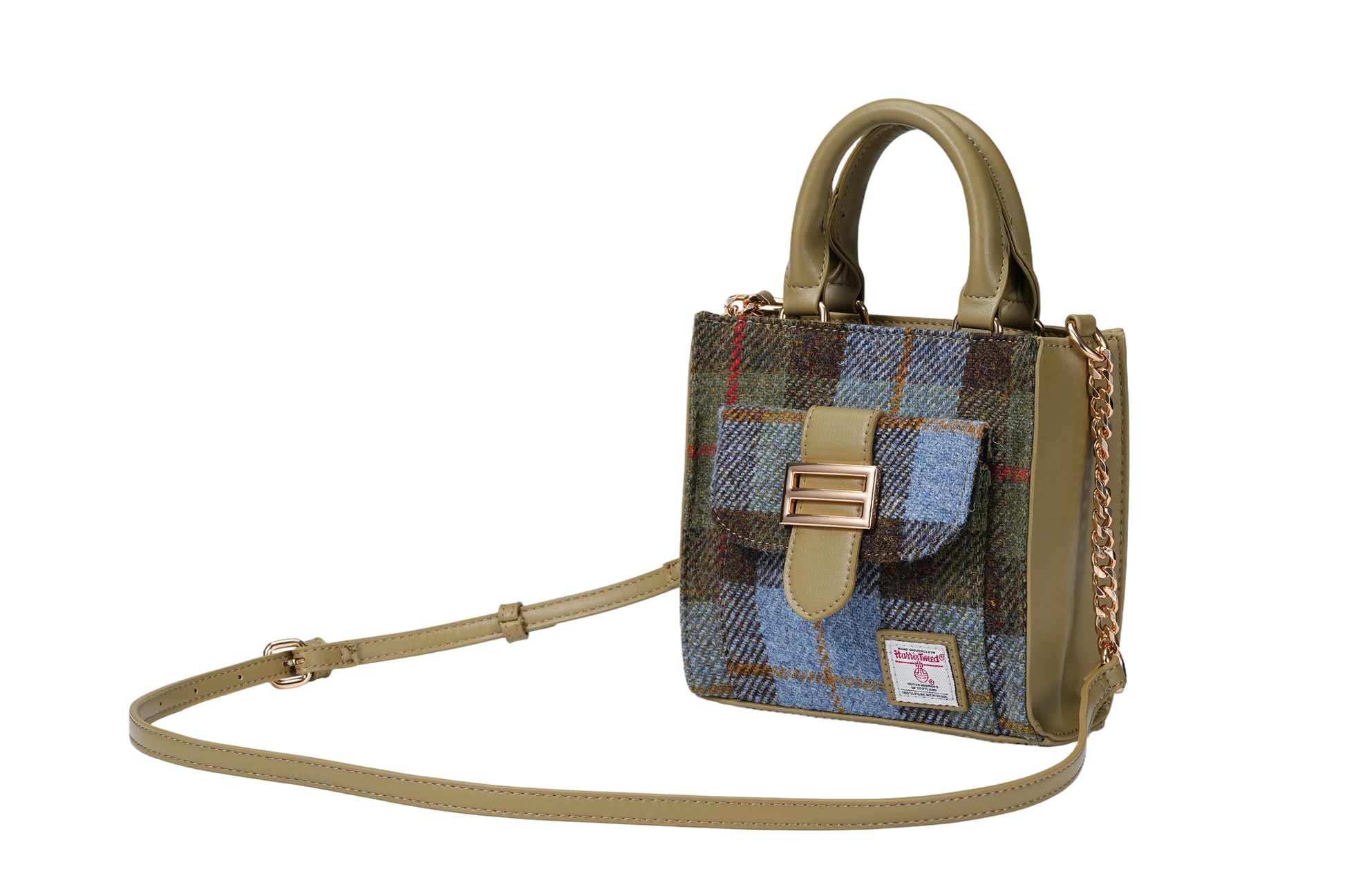 Raebury Harris Tweed Top Handle Crossbody  Bag