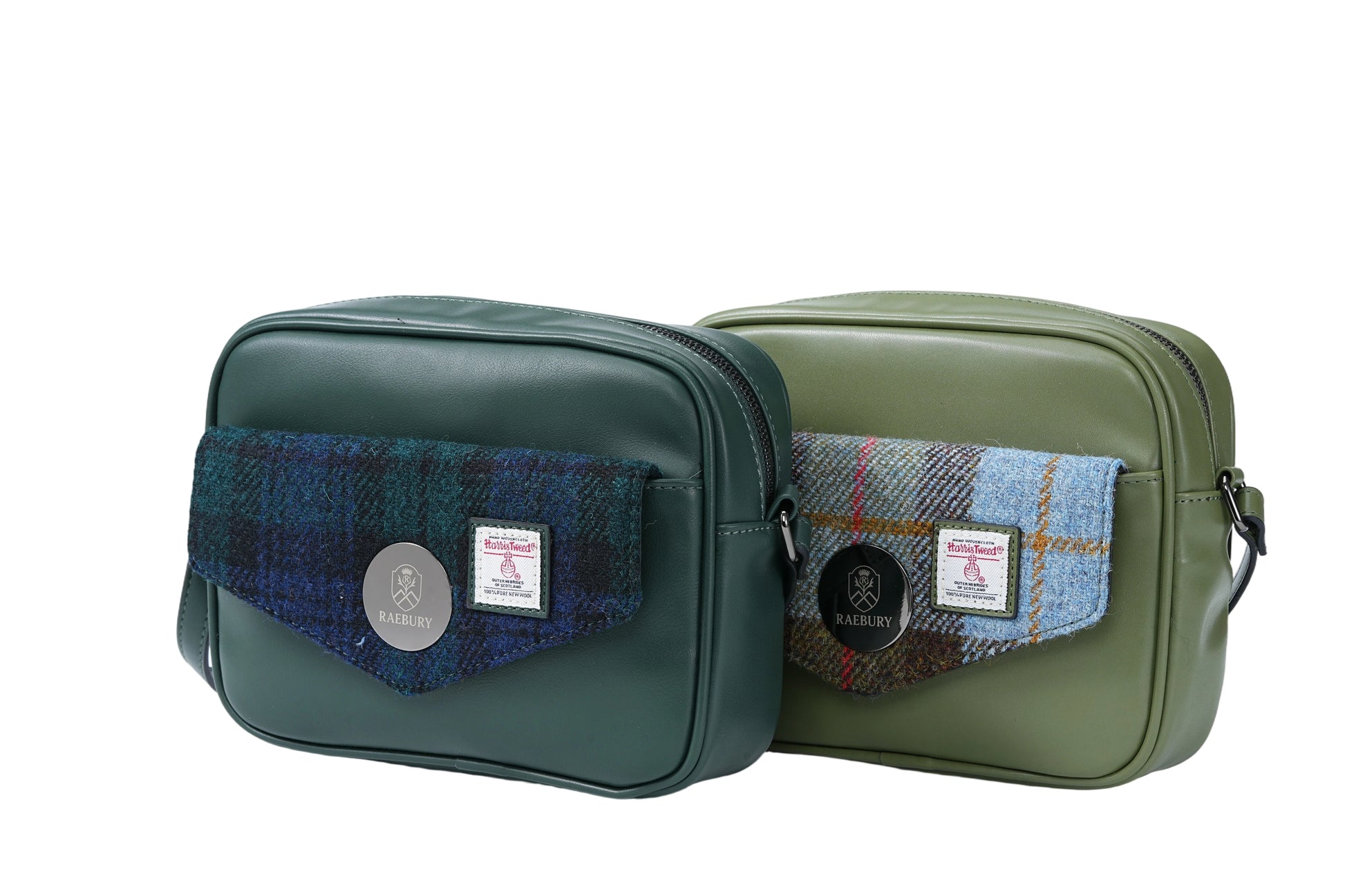 Raebury Harris Tweed Crossbody Bag with Flap Pocket Bag