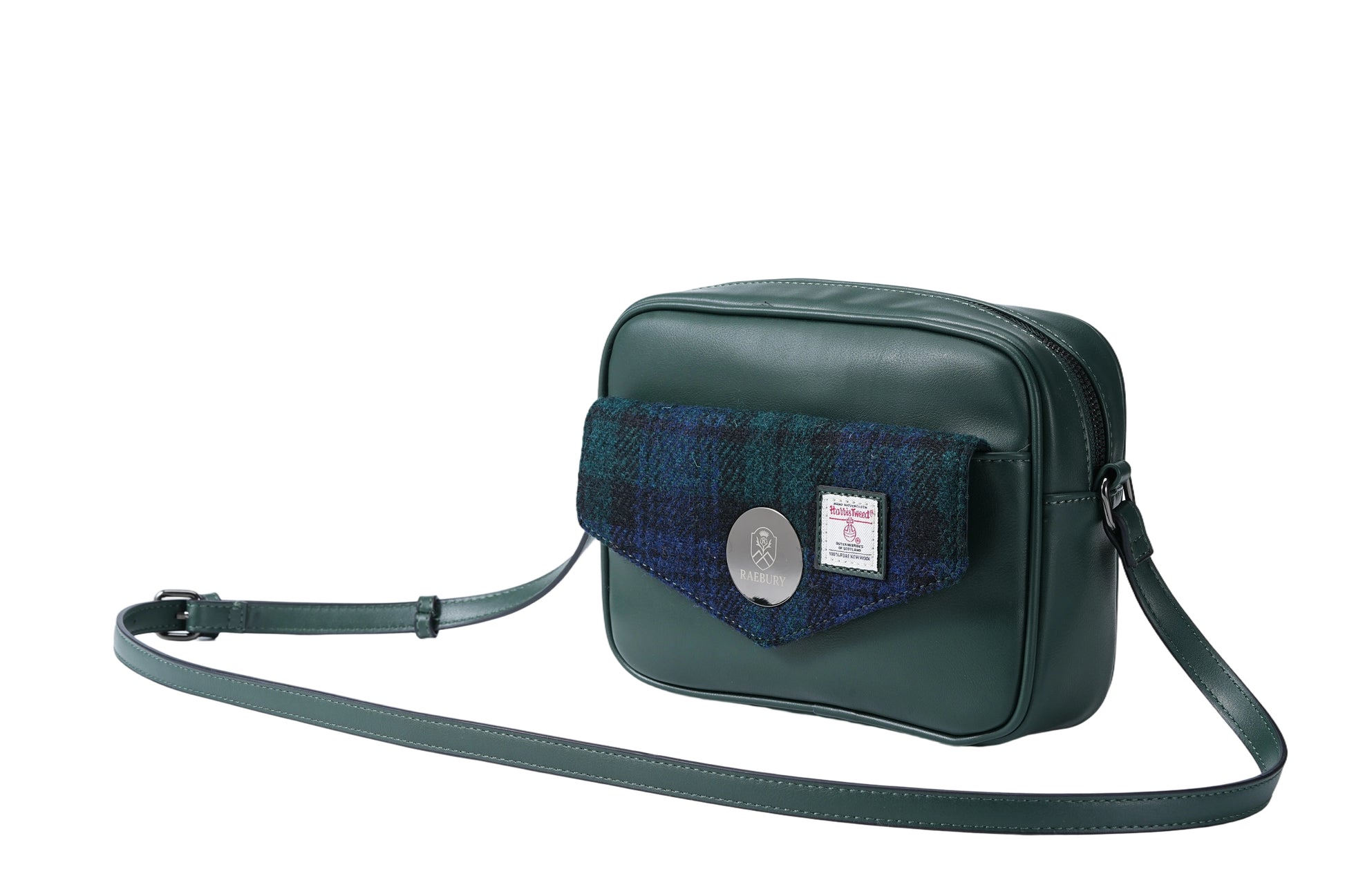 Raebury Harris Tweed Crossbody Bag with Flap Pocket Bag