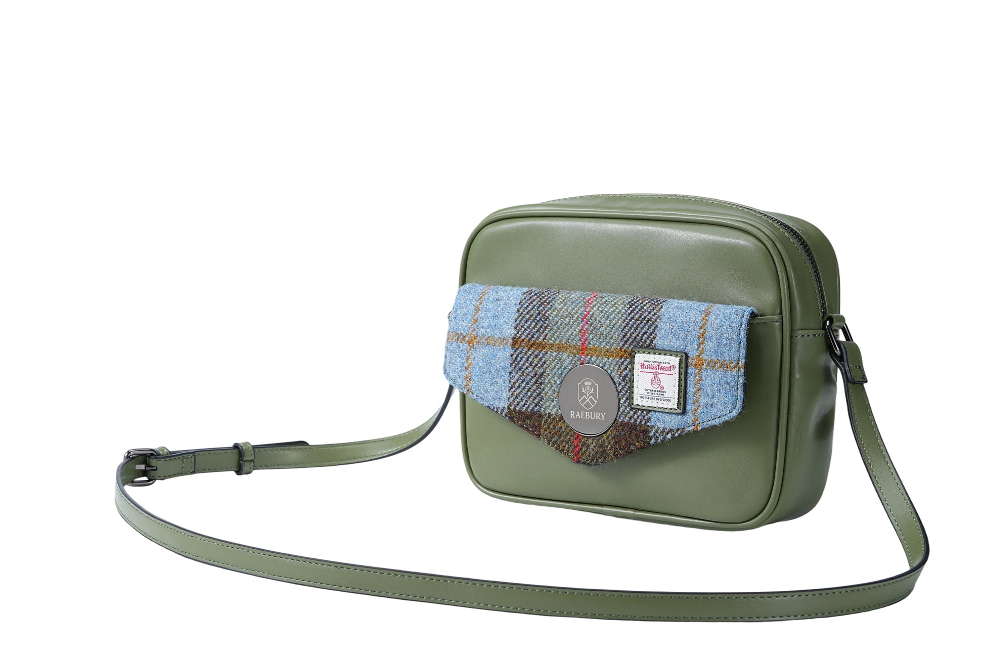 Raebury Harris Tweed Crossbody Bag with Flap Pocket Bag