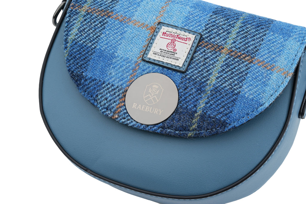 Raebury Harris Tweed Saddle Crossbody Bag