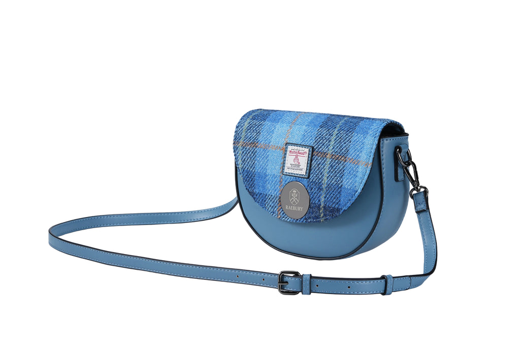 Raebury Harris Tweed Saddle Crossbody Bag