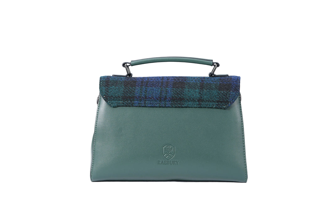 Raebury Harris Tweed Double-buckle Trapeze Satchel Bag