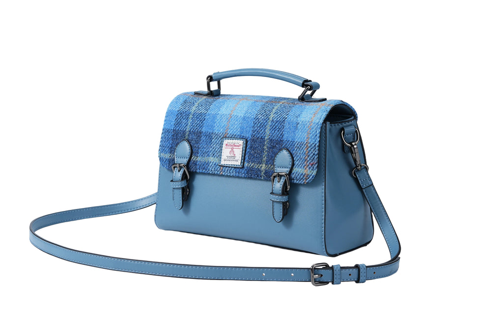 Raebury Harris Tweed Double-buckle Trapeze Satchel Bag