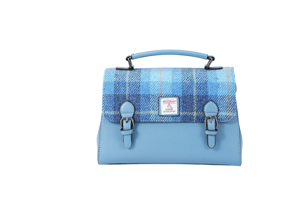 Raebury Harris Tweed Double-buckle Trapeze Satchel Bag
