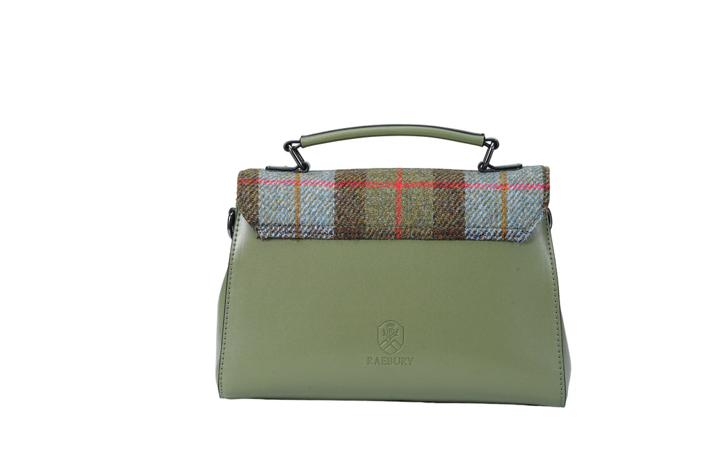 Raebury Harris Tweed Double-buckle Trapeze Satchel Bag