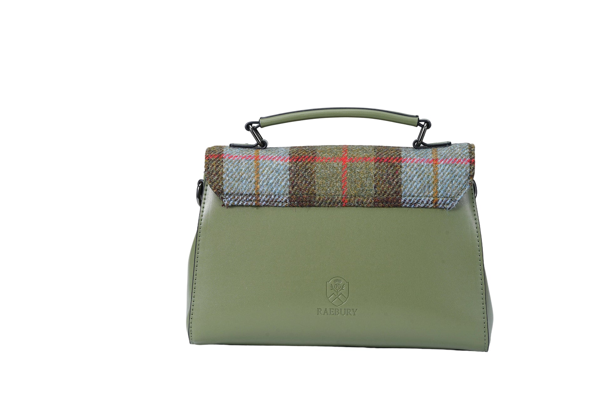 Raebury Harris Tweed Double-buckle Trapeze Satchel Bag