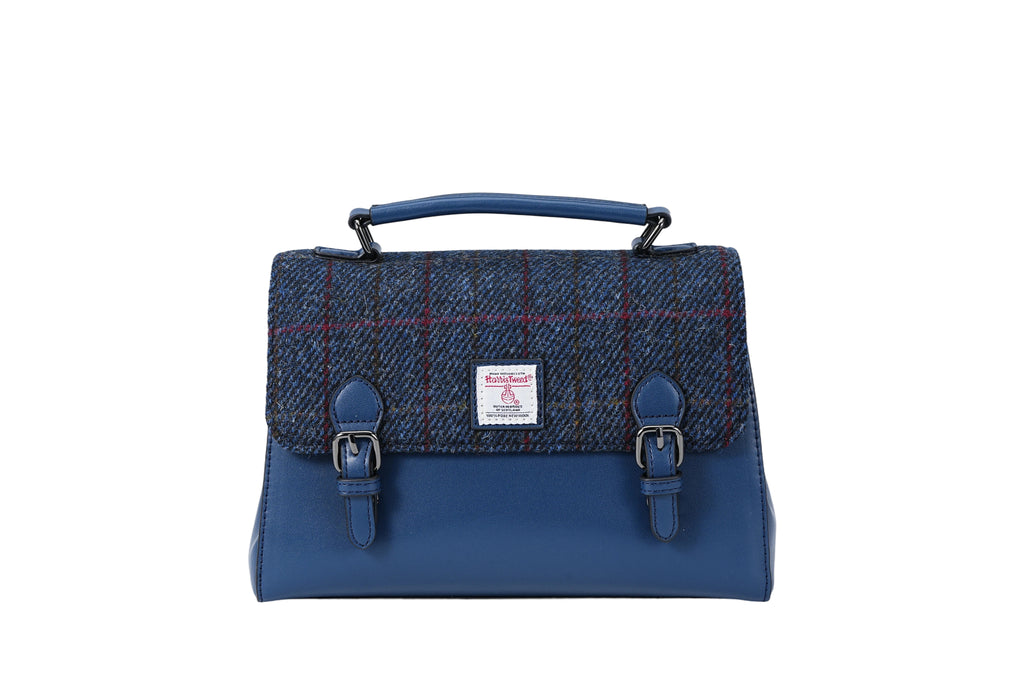 Raebury Harris Tweed Double-buckle Trapeze Satchel Bag