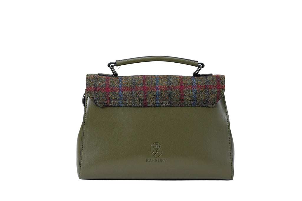 Raebury Harris Tweed Double-buckle Trapeze Satchel Bag