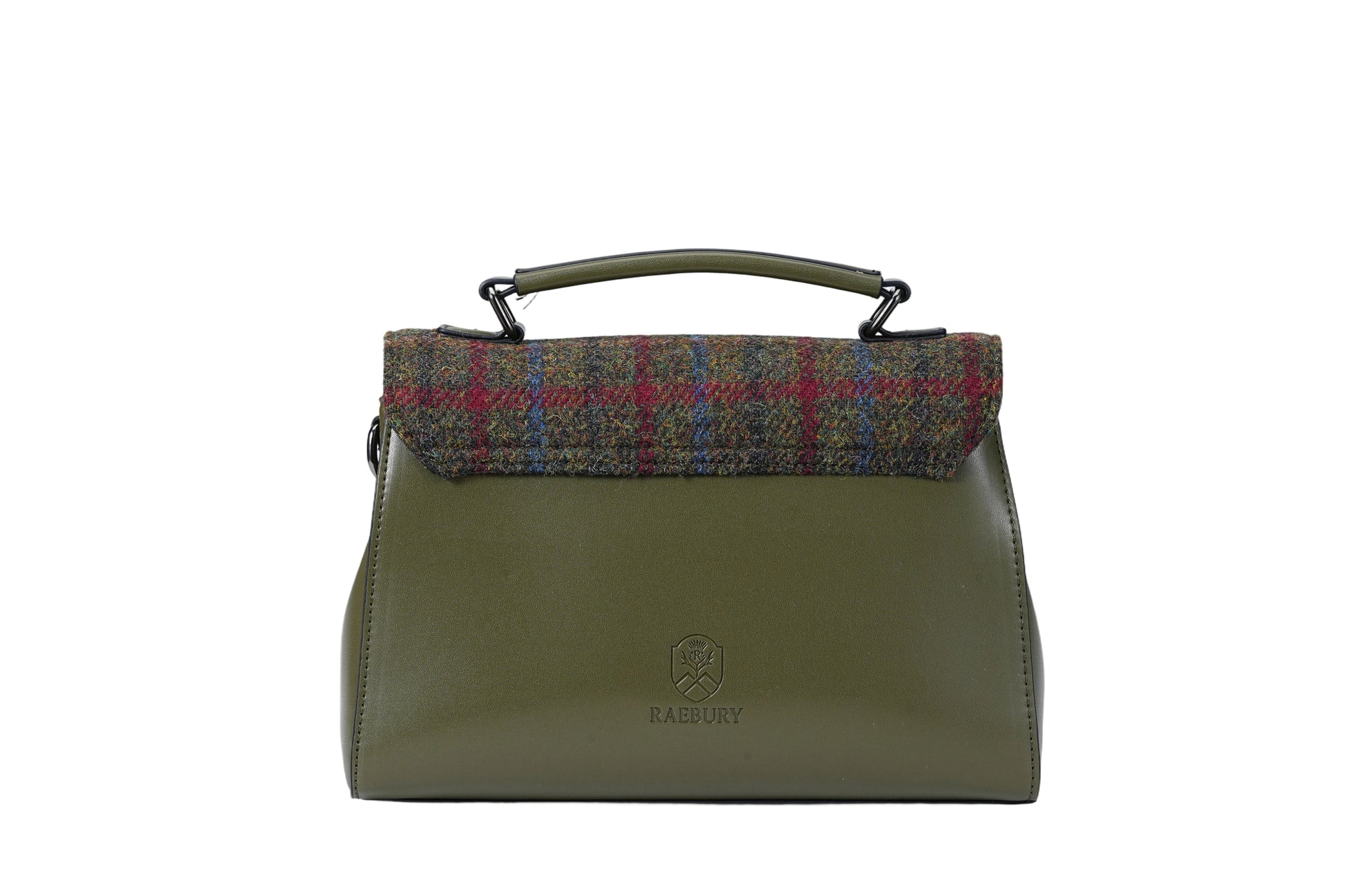 Raebury Harris Tweed Double-buckle Trapeze Satchel Bag