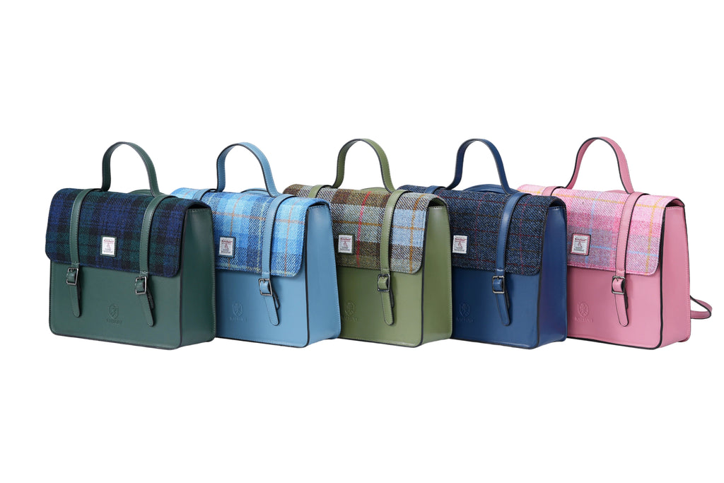 Raebury Harris Tweed Convertible Satchel  Backpack