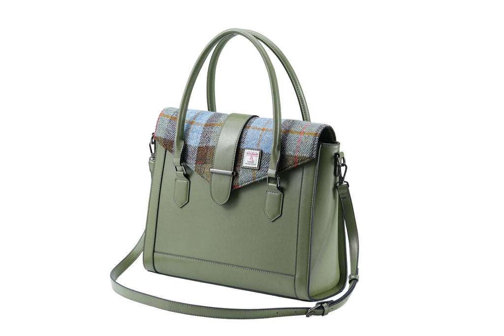 Raebury Harris Tweed Laptop Work Flap Satchel bag